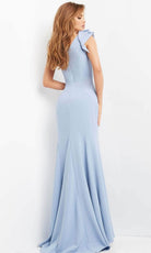 Jovani 06935 - Ruffle One Shoulder Evening Dress - back view