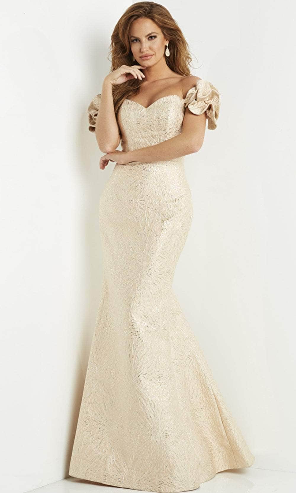 Jovani 07154 - Off Shoulder Mermaid Evening Dress - back view