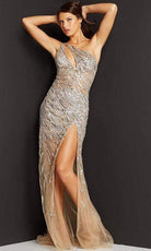 Jovani - 07185 Sequin Appliqued Sheer Gown - back view