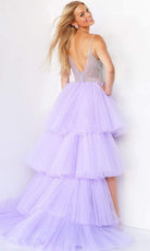 Jovani - 07231 Beaded High Low Tulle Gown - back view
