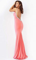 Jovani - 07297 Plunging V-Neck Plus Size Prom Trumpet Dress - view 6