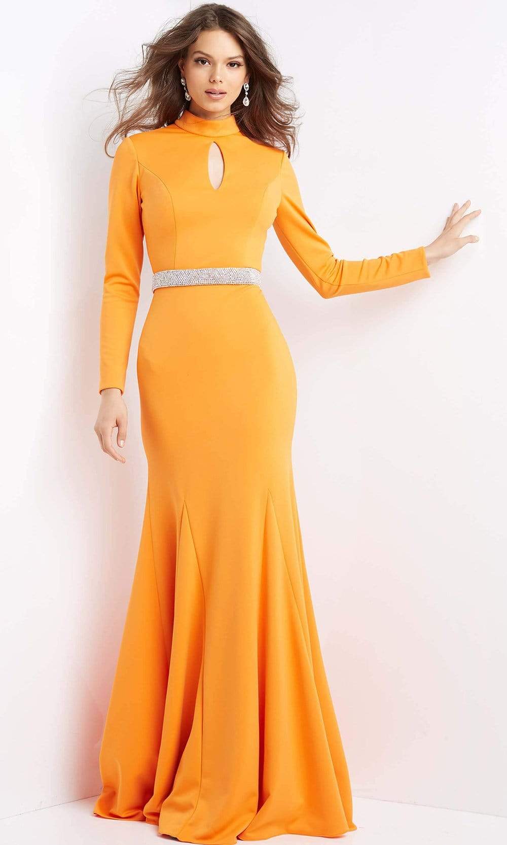 Jovani - 07392 High Neck Cutout Bodice Gown - designer prom dress at Silhouette Dresses