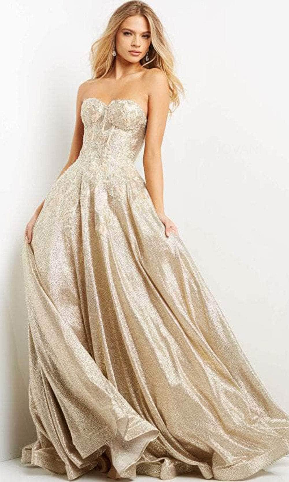 Jovani 07497 - Strapless Sweetheart Neck Evening Gown - back view