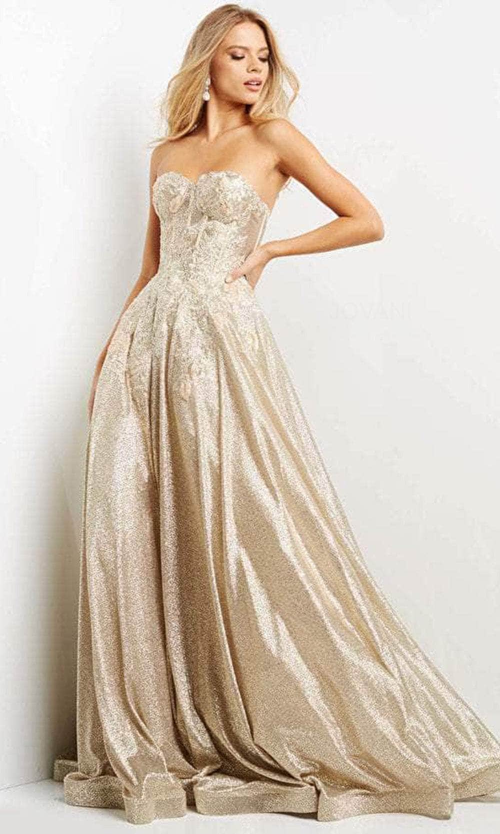 Jovani 07497 - Strapless Sweetheart Neck Evening Gown - view 4