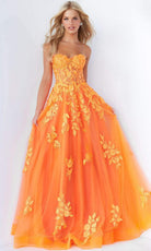 Jovani - 07901 Strapless Lace Ornate A-Line Gown - detail view