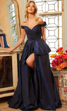 Jovani 08092 - Off-Shoulder Ruched Ballgown - designer ball gown at Silhouette Dresses
