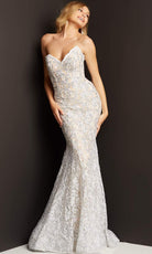 Jovani 08215 - Strapless Lace Mermaid Gown - designer prom dress at Silhouette Dresses