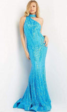 Jovani - 08338 Choker Neck Sequin Embellished Mermaid Evening Dress - designer prom dress at Silhouette Dresses
