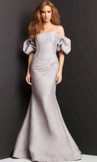 Jovani 08361 - Bubble Sleeve Off Shoulder Evening Dress - view 5