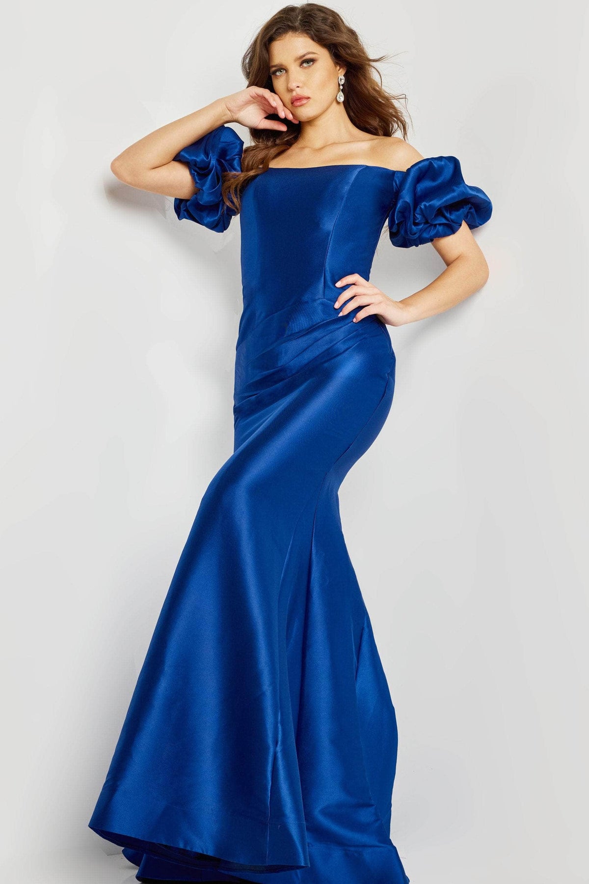 Jovani 08361 - Bubble Sleeve Off Shoulder Evening Dress - view 4