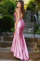 Jovani - 08400 Bead Showered Slit Sheath Gown - back view