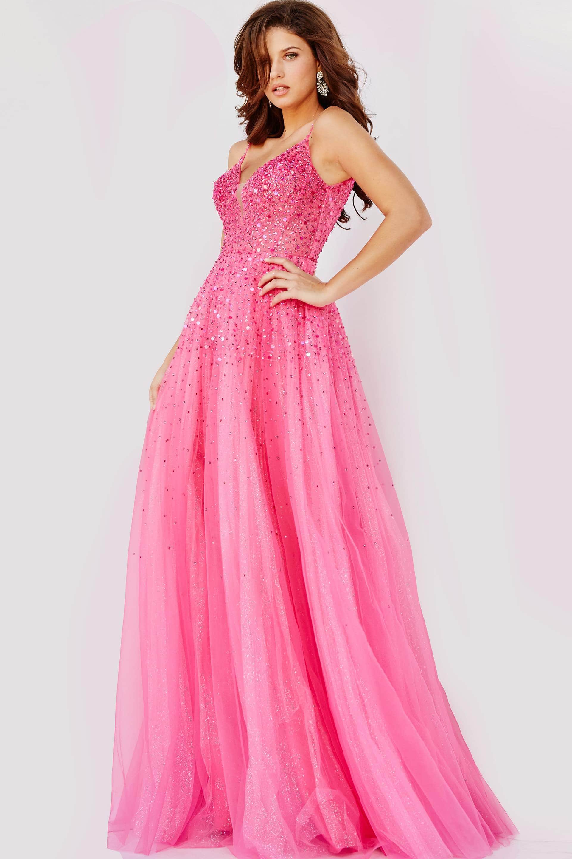 Jovani - 08408 Glitter Embellished Prom Dress - designer ball gown at Silhouette Dresses