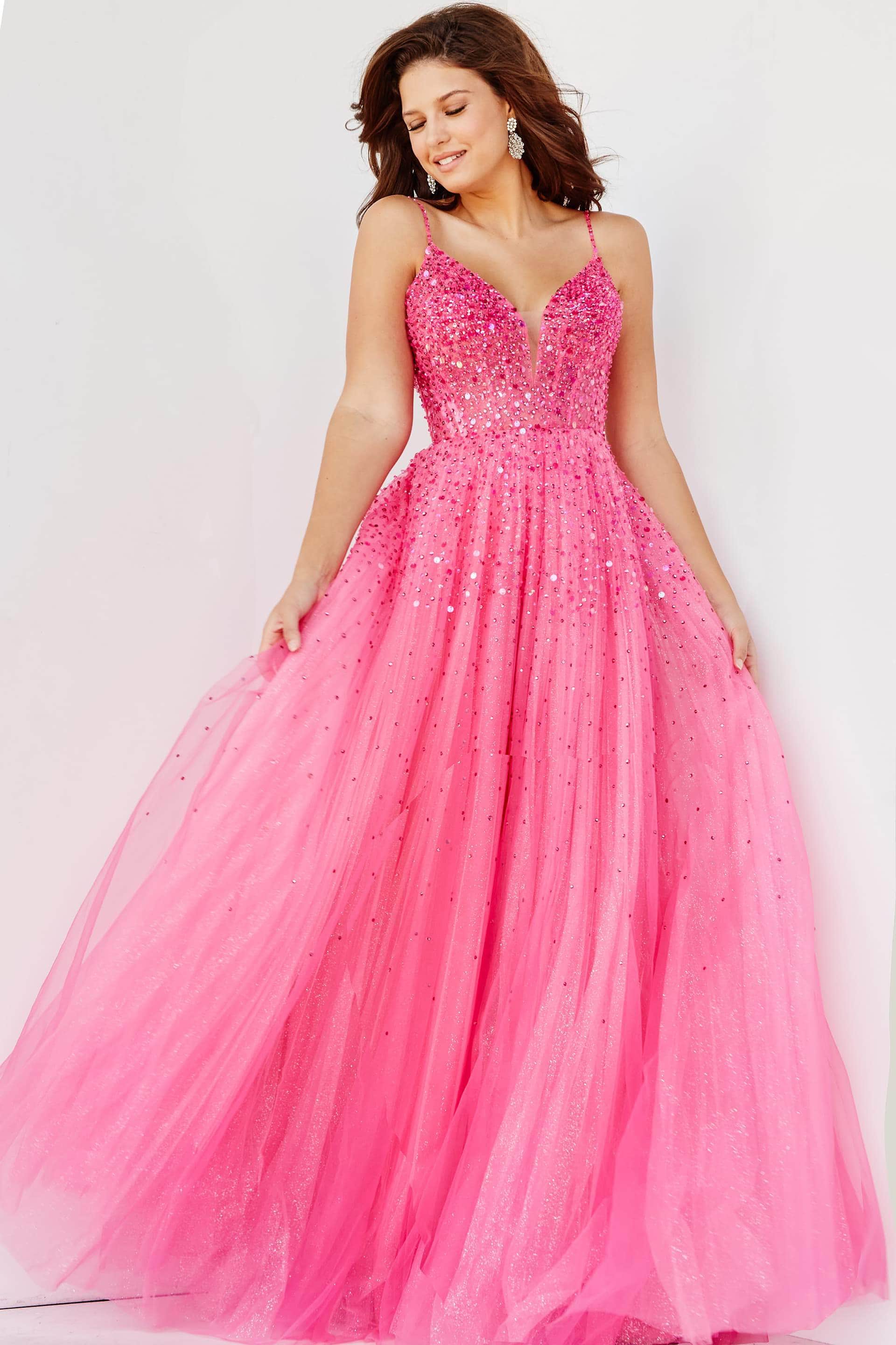 Jovani - 08408 Glitter Embellished Prom Dress - view 6