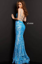 Jovani - 08481 Sequin Tie-Back Plus Size Prom Sheath Gown - view 6