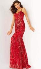 Jovani - 08481 Sequin Tie-Back Plus Size Prom Sheath Gown - view 10