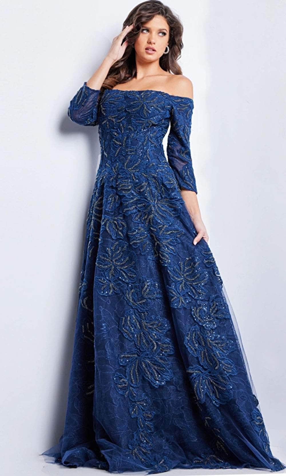 Jovani 08507 - Embroidered A-line Prom Gown - detail view