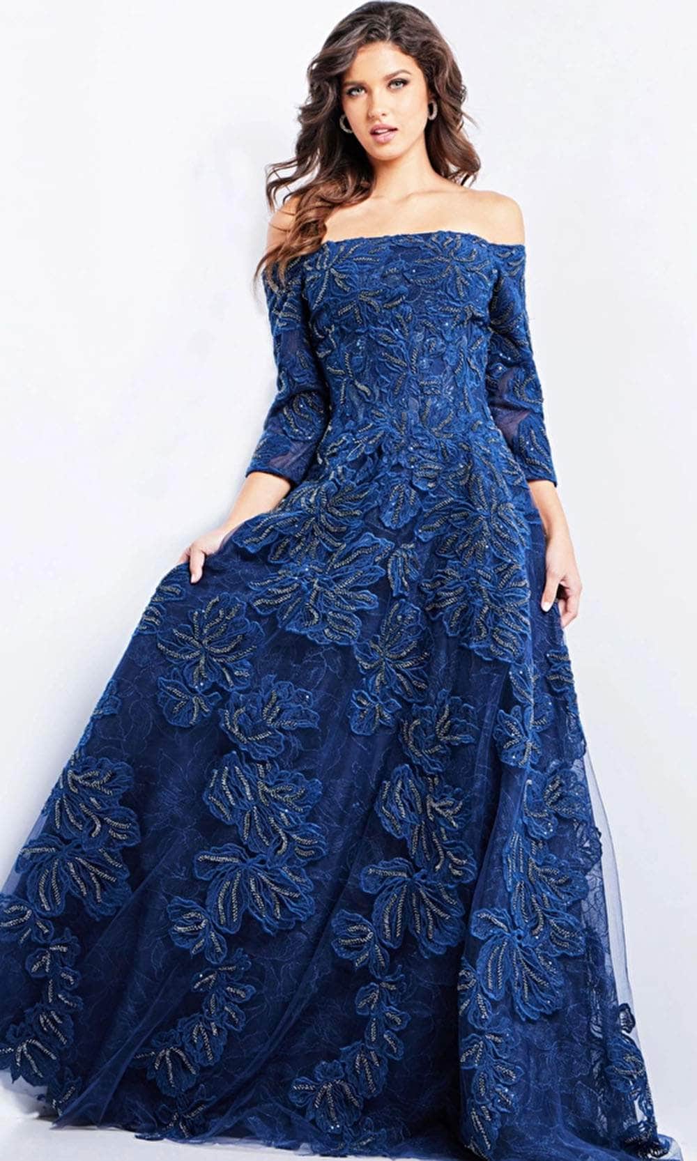 Jovani 08507 - Embroidered A-line Prom Gown - back view