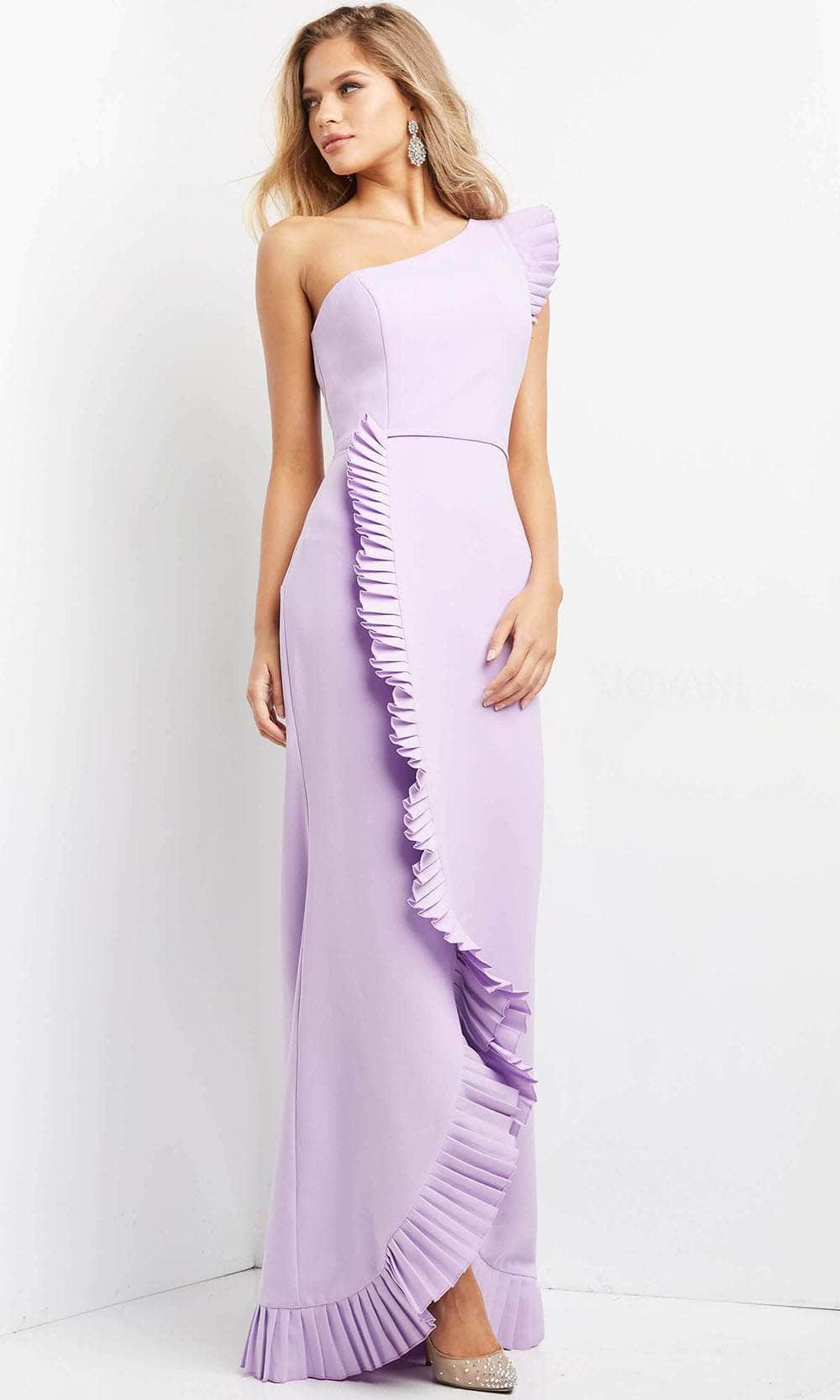 Jovani 08527 - Pleat-Trimmed Sheath Evening Dress - designer prom dress at Silhouette Dresses