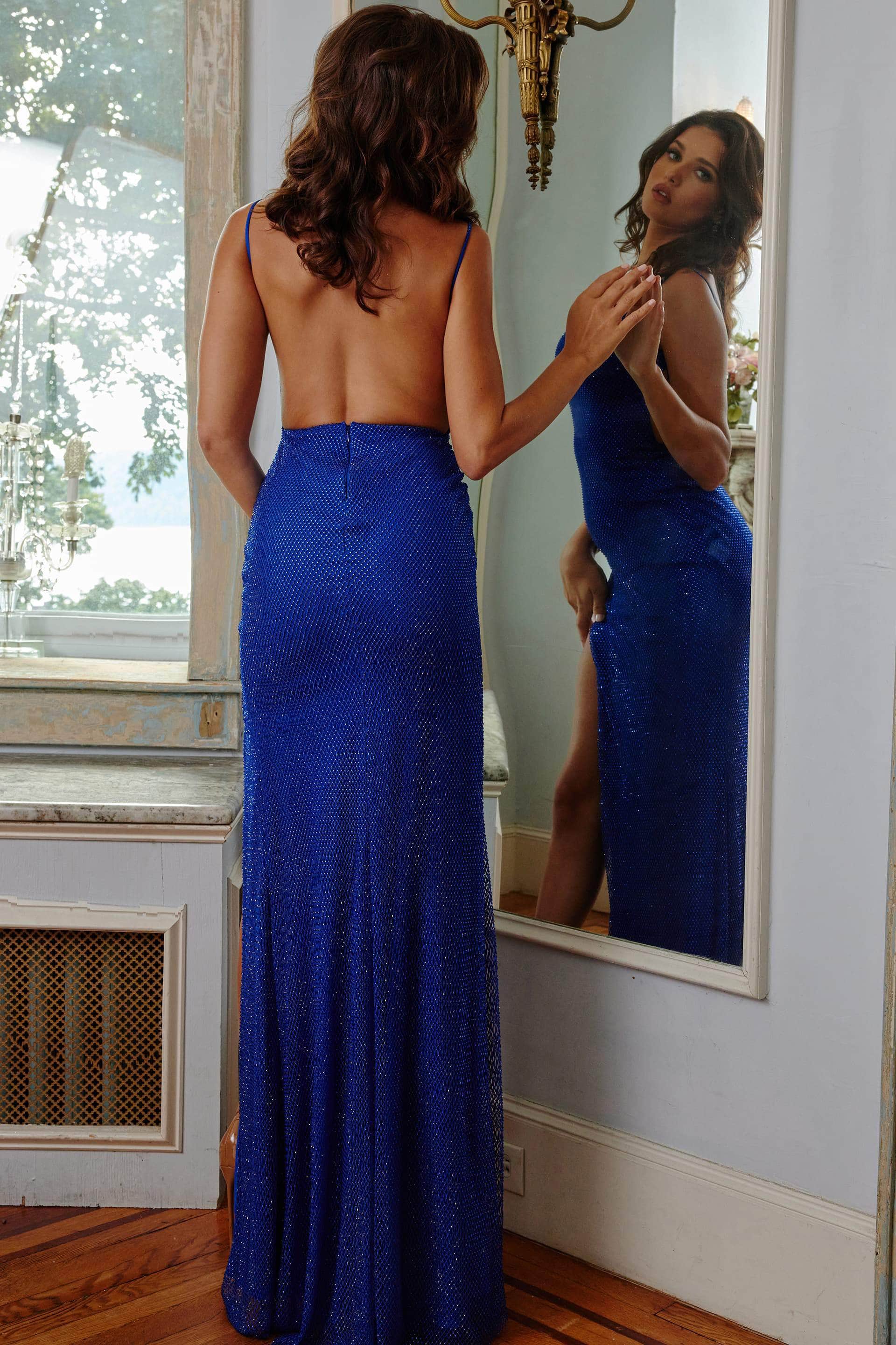 Jovani - 08531 Sleeveless Backless Evening Gown - detail view