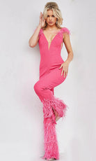 Jovani 08554 - Glittered V-Neck Jumpsuit - designer formal jumpsuit at Silhouette Dresses
