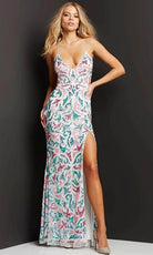Jovani 08557 - Sleeveless Plunging V-neck Long Dress - designer prom dress at Silhouette Dresses