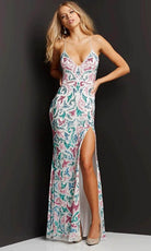 Jovani 08557 - Sleeveless Plunging V-neck Long Dress - view 5