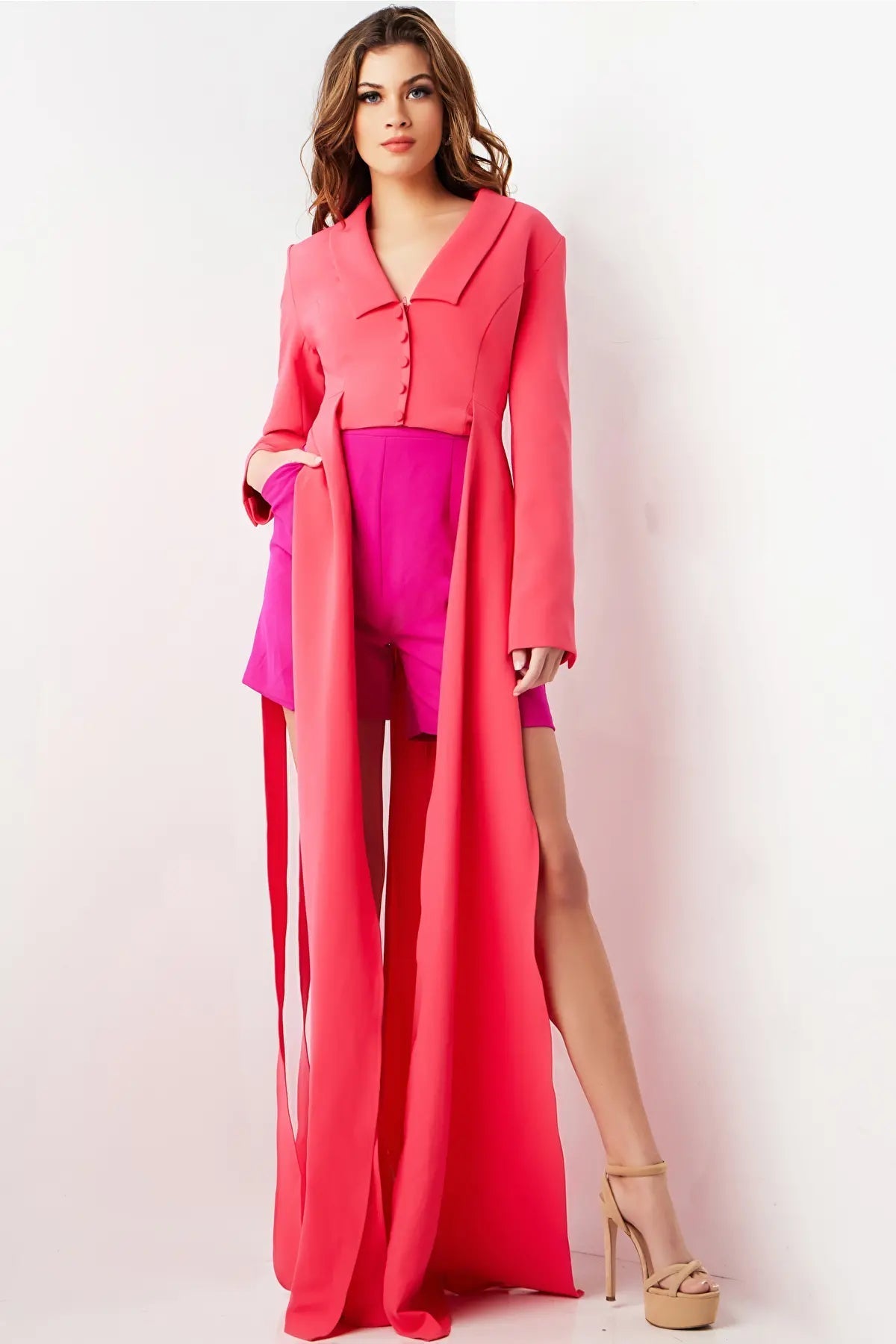 Jovani 09127 - Two Piece Long Sleeve Romper - view 4