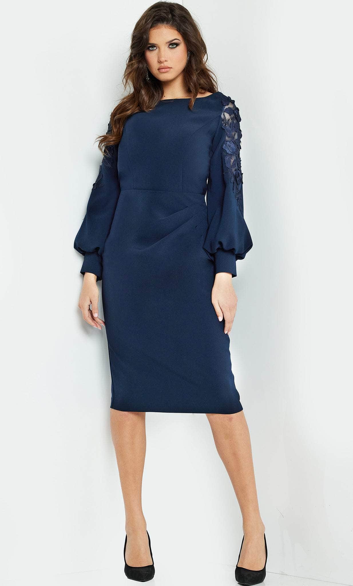 Jovani 09471 - Lace Sleeve Formal Dress - detail view