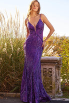 Jovani 09693 - Sequined Scoop Back Prom Dress - view 12