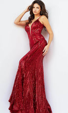 Jovani 09693 - Sequined Scoop Back Prom Dress - view 5