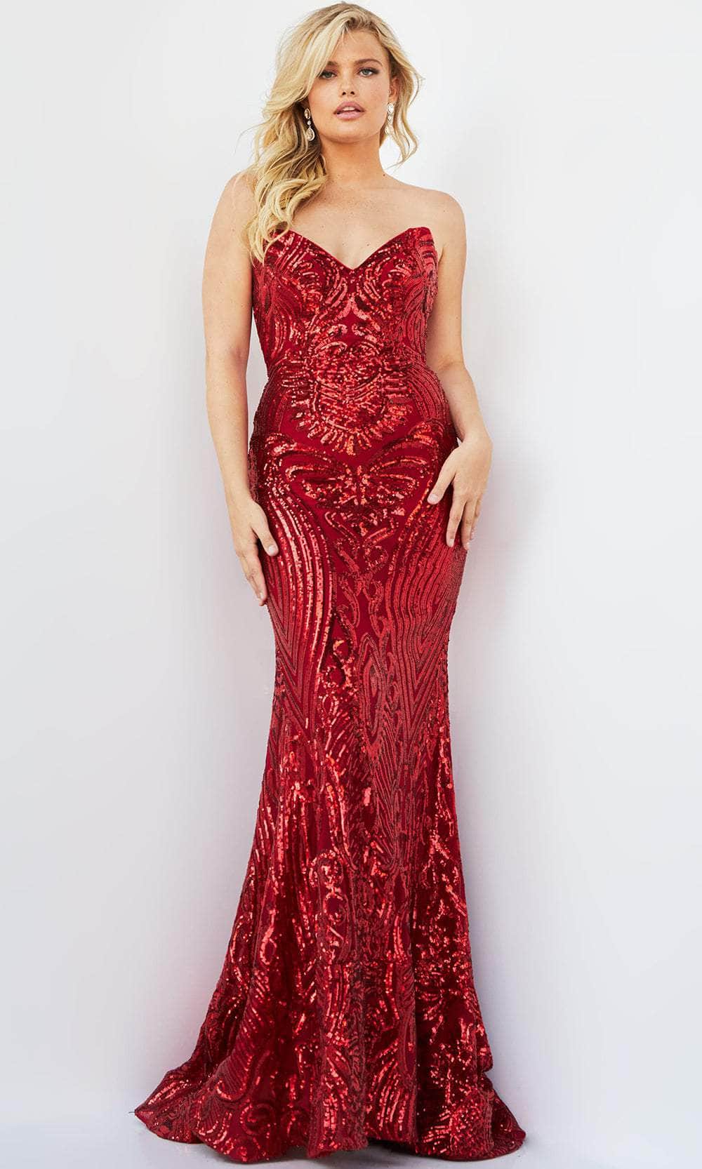 Jovani 09695 - Sequined Sheath Prom Dress - back view