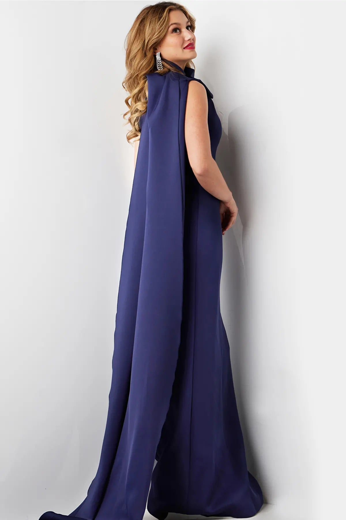 Jovani 09709 - Cascading Sash Sheath Evening Dress - view 4