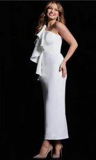 Jovani 09720 - One-Shoulder Ruffle Detailed Formal Dress - back view