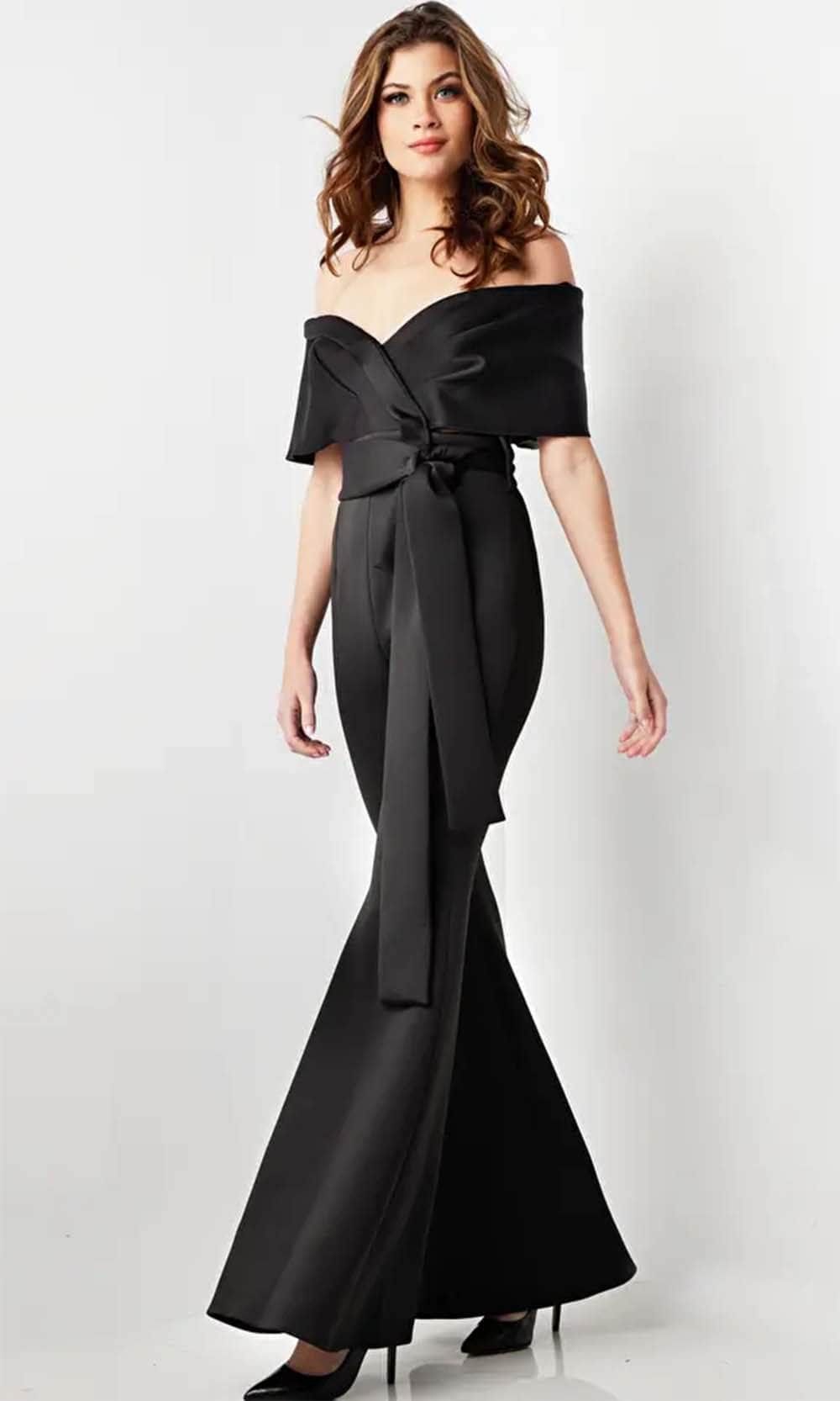 Jovani 09726 - V-Neck Off-Shoulder Jumpsuit - designer formal jumpsuit at Silhouette Dresses