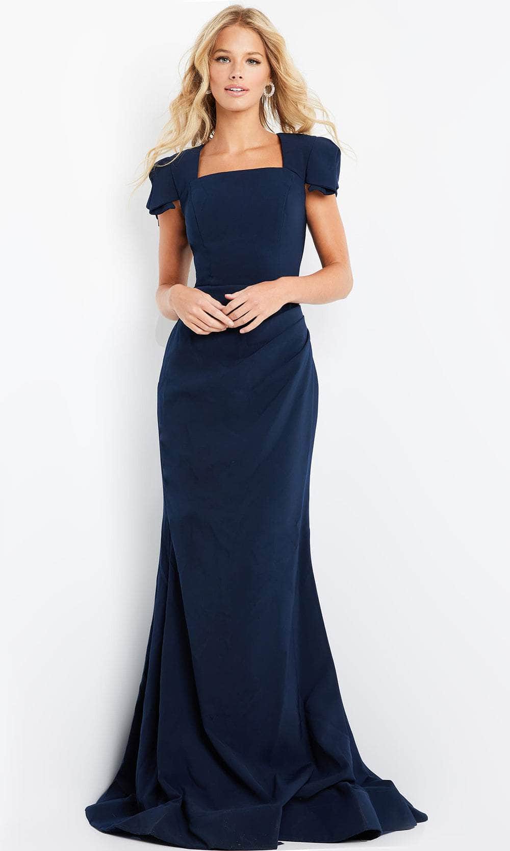 Jovani 09757 - Short Sleeve Mermaid Evening Dress - designer evening gown at Silhouette Dresses
