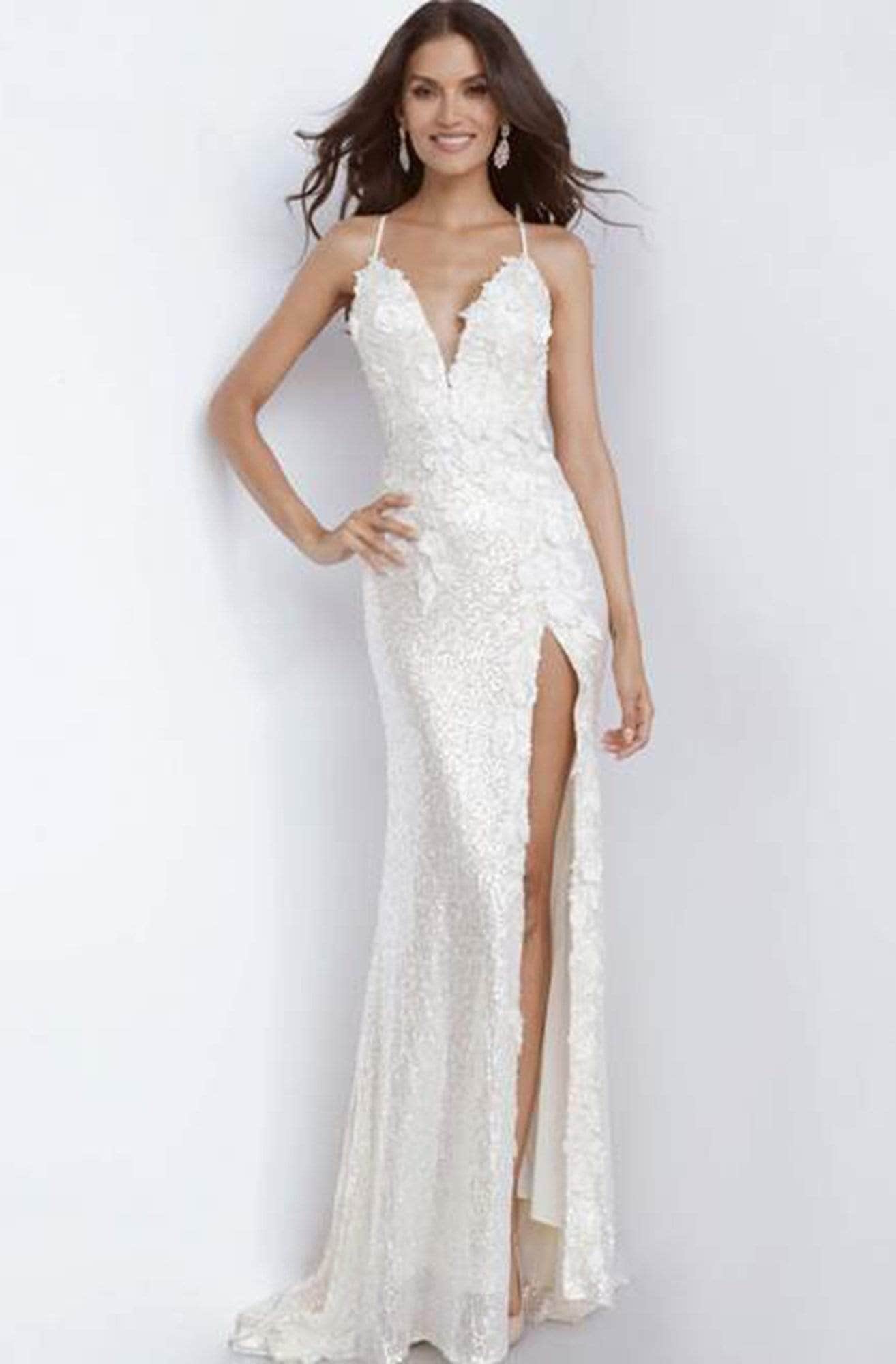 Jovani 1012 - V Neck Sequin Prom Gown - view 6