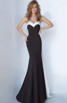 Jovani - 12020 Strapless Trumpet Dress With Bow Back Detail - view 5