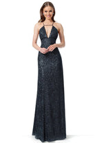 Jovani - 1551 Sleeveless Deep V-Neck Sheath Dress With Train - designer prom dress at Silhouette Dresses