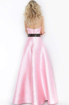 Jovani - 1799 Strapless Mikado Overlay Jumpsuit - back view
