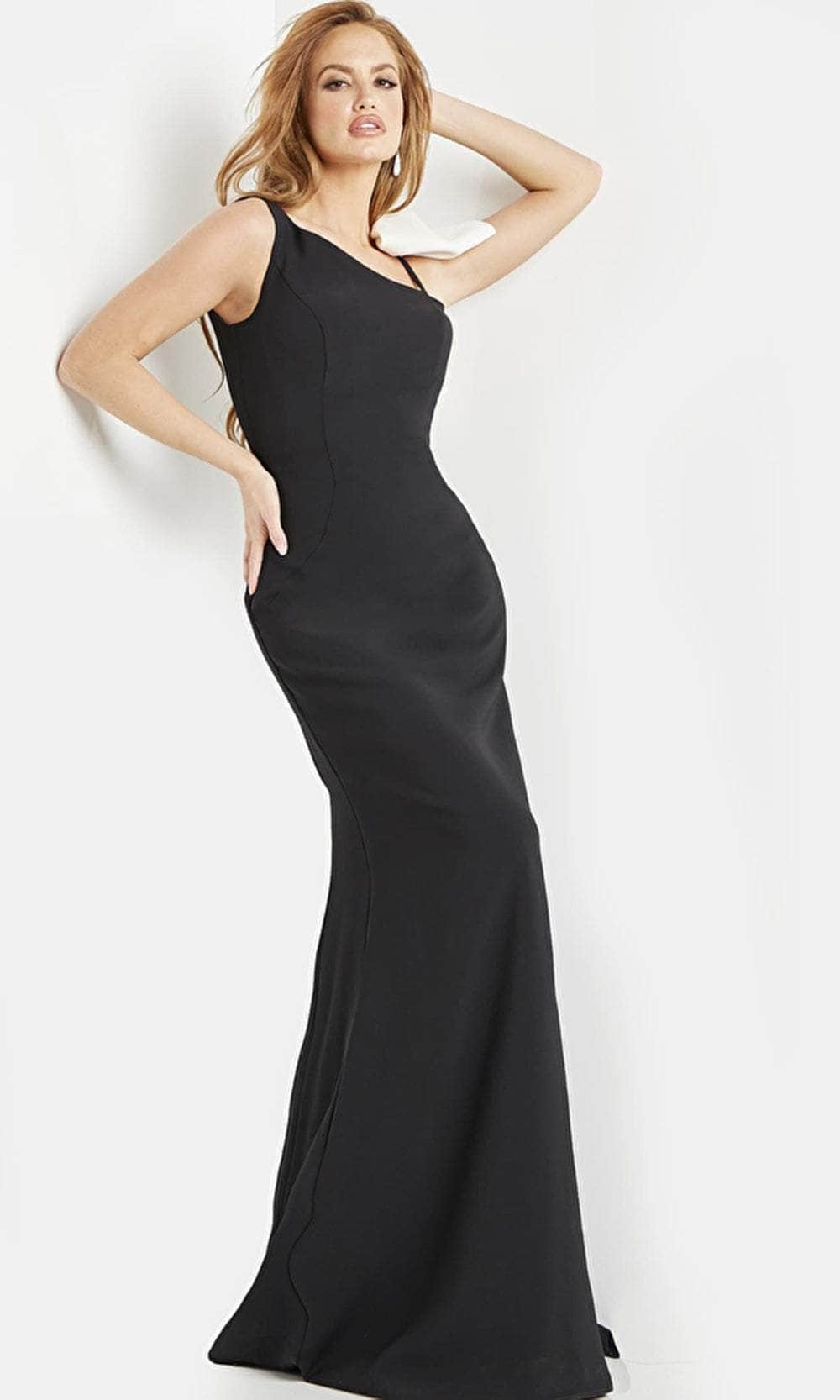Jovani 220450 - Asymmetric Sheath Evening Dress - back view