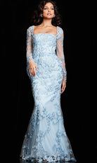 Jovani 220520 - Straight-Across Neck Embroidered Dress - designer formal gown at Silhouette Dresses