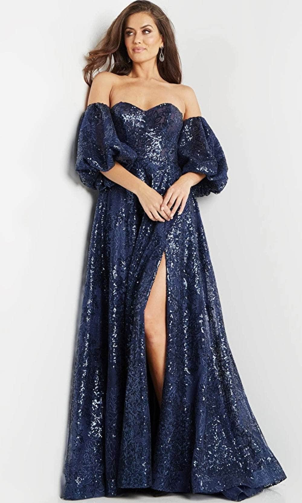 Jovani 22257 - Sequined Sweetheart Evening Dress - detail view