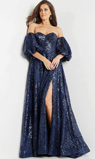 Jovani 22257 - Sequined Sweetheart Evening Dress - detail view