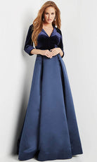 Jovani 22563 - Satin Skirt Evening Dress - back view