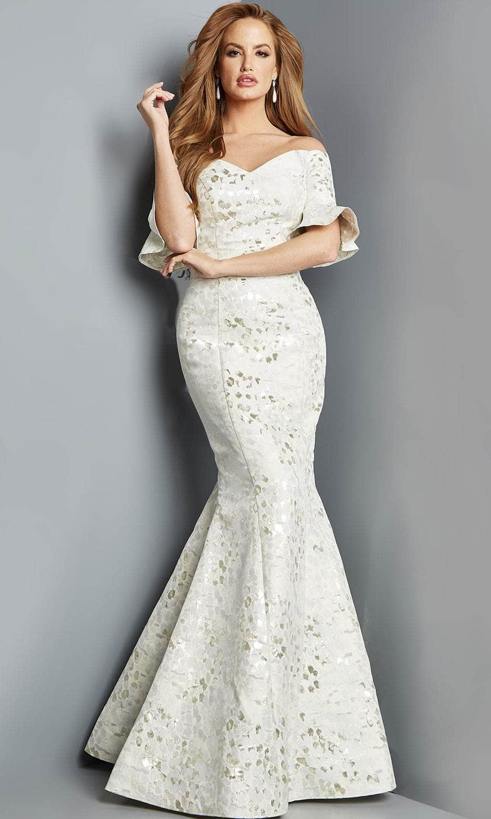 Jovani 22912SC - Sweetheart Metallic Jacquard Evening Gown - designer formal gown at Silhouette Dresses