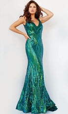 Jovani 23007 - Sequined Sleeveless Evening Dress - view 4
