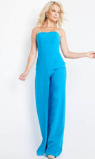 Jovani 23082 - Strapless Drapes Evening Jumpsuit - back view