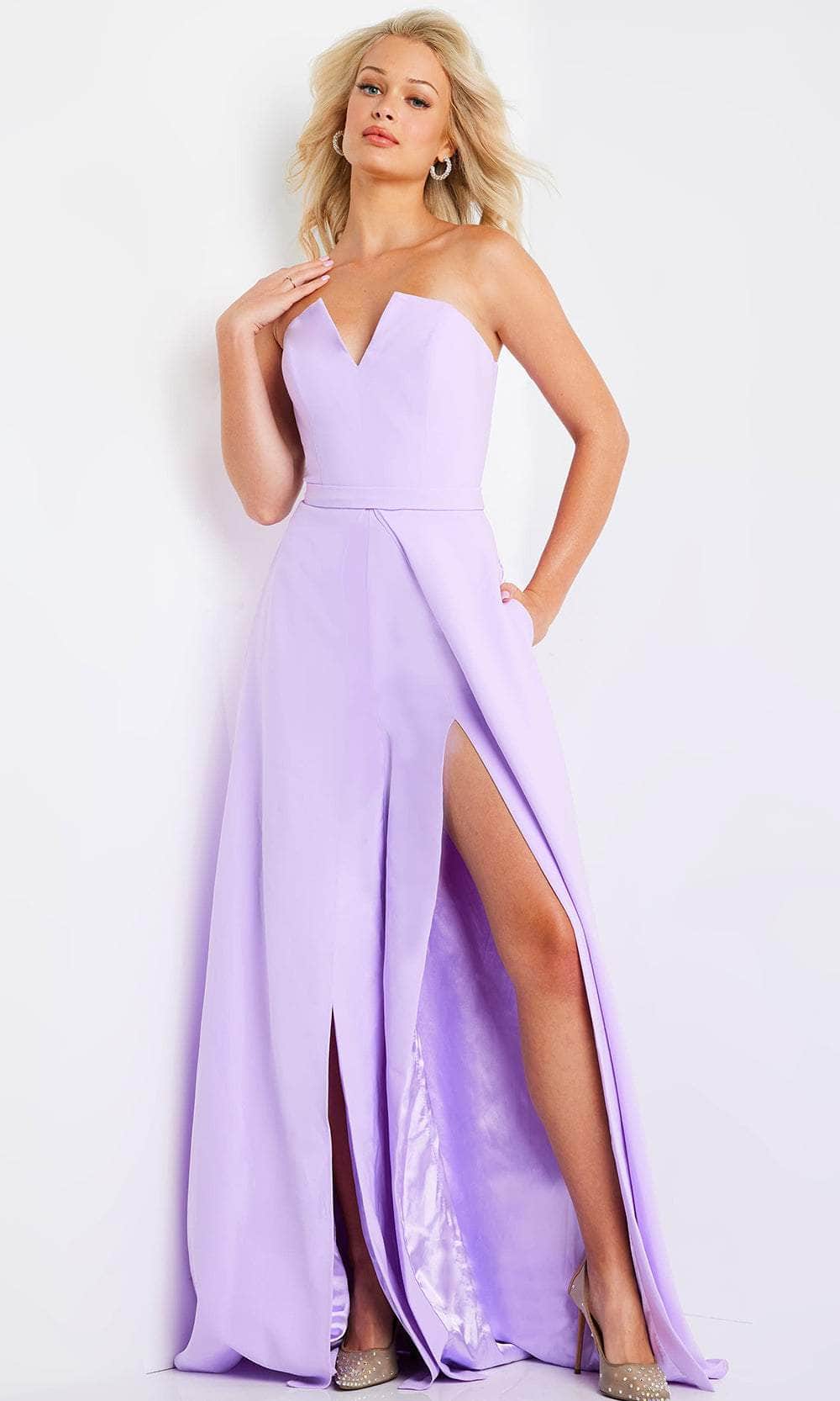 Jovani 23150 - Strapless Double Slit Jumpsuit With Overskirt - view 6