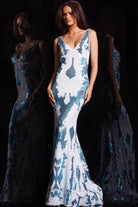 Jovani 23319 - Scoop Back Sequined Long Gown - view 4