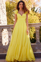 Jovani 23322 - Ruffled Shoulder A-Line Prom Dress - designer prom dress at Silhouette Dresses